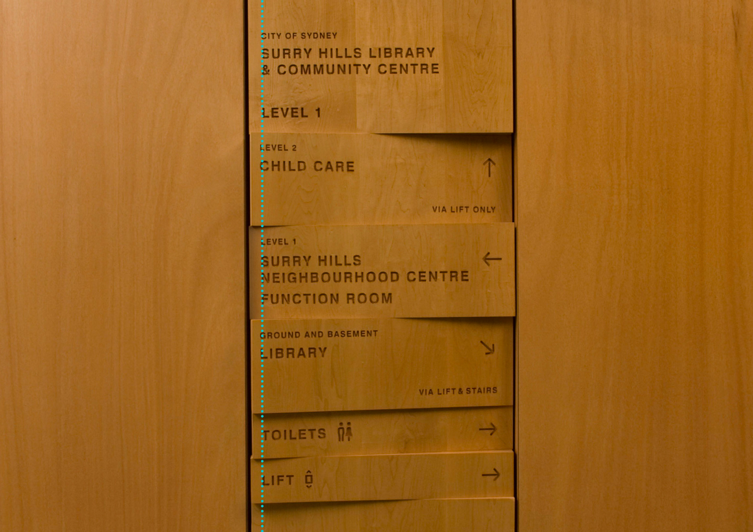 在平面设计中显示对齐的图书馆标识