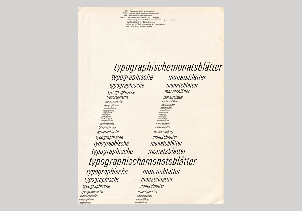 印刷术Monatsblätter第10期杂志封面(1961年，瑞士)